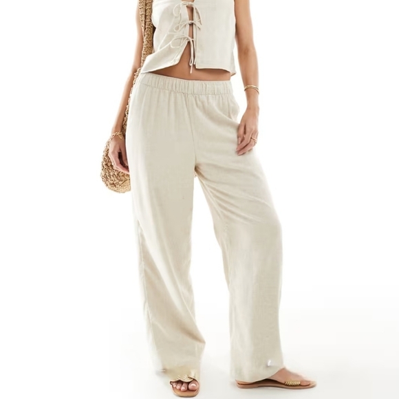 Abercrombie & Fitch Pants - NWT Abercrombie & Fitch Ultra High Rise Waist Wide Leg Linen Blend Pants XXL